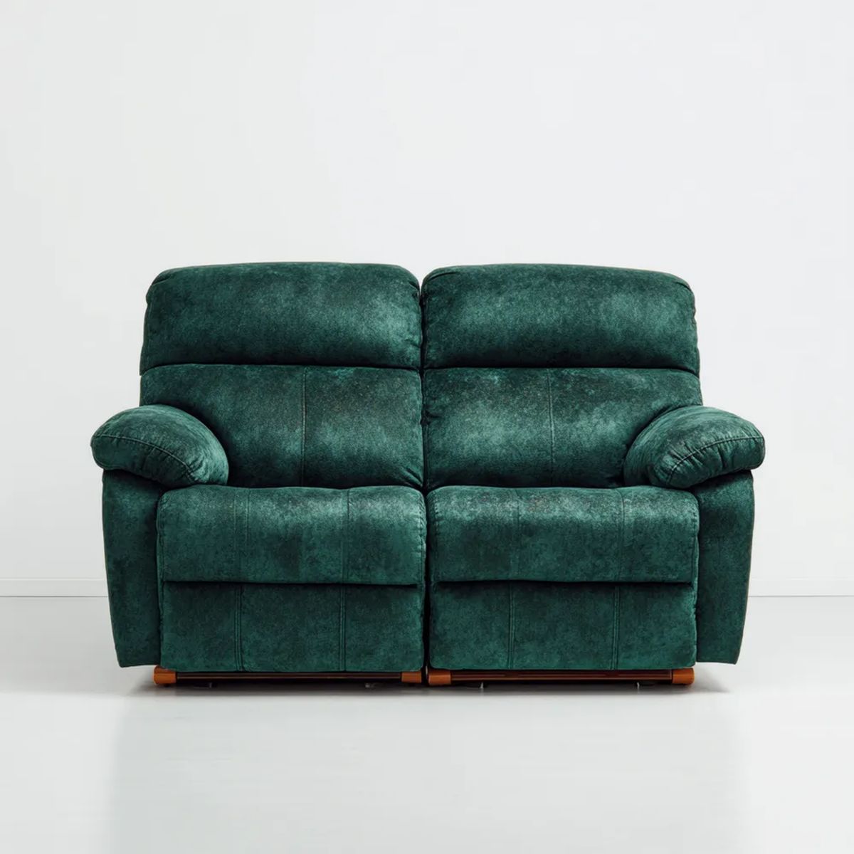 Dwuosobowa sofa z funkcją relaks z mikrofibry, ciemnozielona/brązowa, 160 x 95 x 100 cm