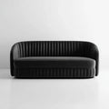 Czarna dwuosobowa sofa aksamitna 180 × 85 × 75 cm, zaokrąglona