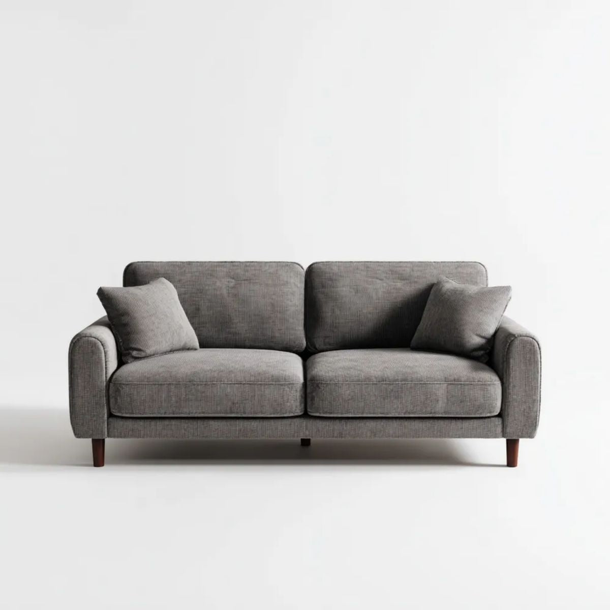 2-osobowa sofa z tkaniny, szara/ciemnobrązowa, 180 × 88 × 85 cm