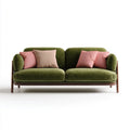 Trzyosobowa sofa aksamitna oliwkowa z drewnianą ramą, 180 × 85 × 78 cm