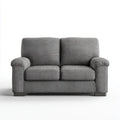 Szara sofa dwuosobowa z tapicerką poliestrową, 145 x 85 x 88 cm