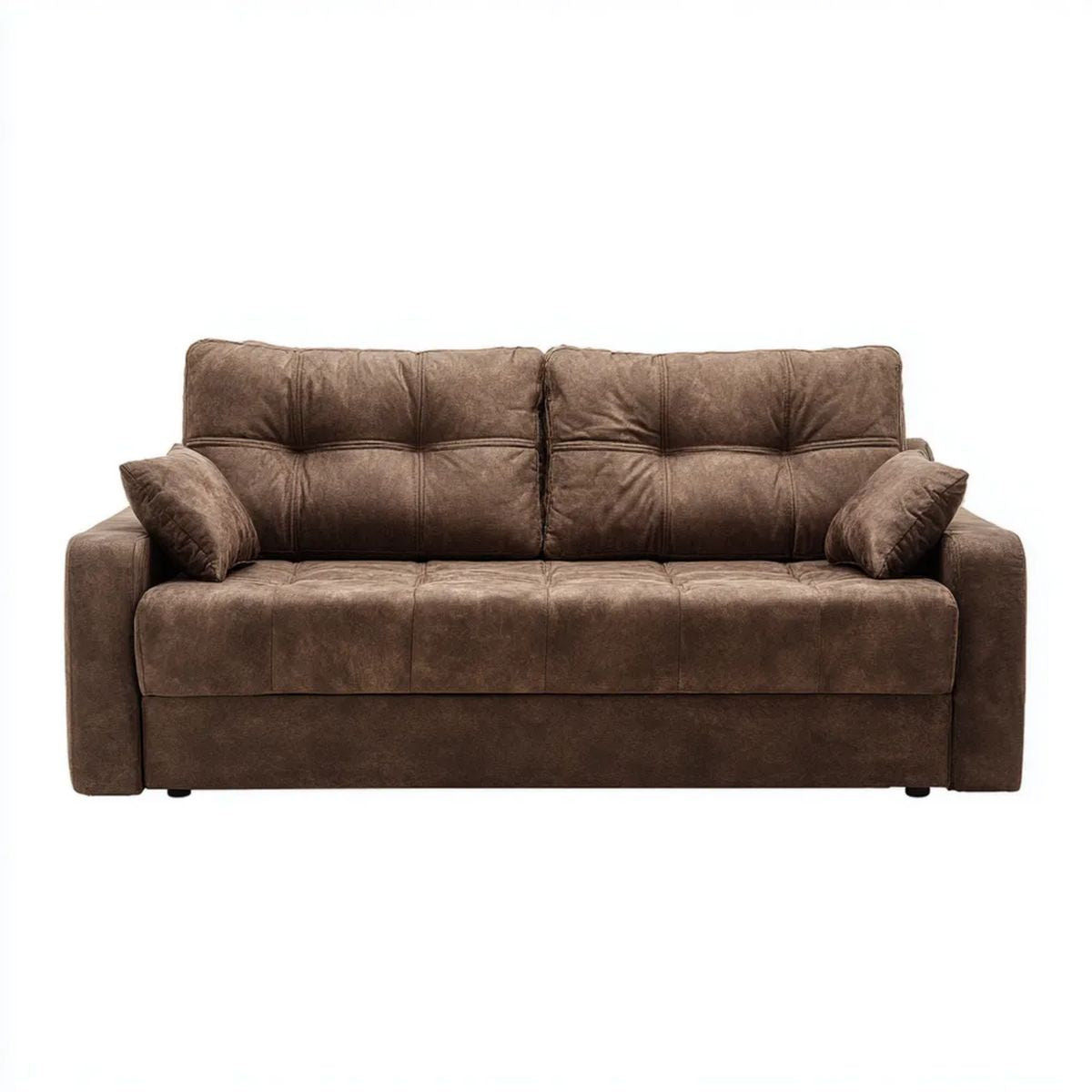 Brązowa sofa dwuosobowa z mikrofibry 170 x 90 x 90 cm