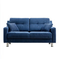 Sofa dwuosobowa granatowa z tkaniny sztruksowej 145 x 85 x 88 cm