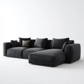 Czarna/antracytowa sofa narożna z szezlongiem z poliestru 300 x 170 x 85 cm, prawostronna, w kształcie litery L