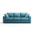 Turkusowa sofa trzyosobowa z tapicerką tkaninową 210 x 90 x 85 cm