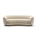Kremowa dwuosobowa sofa z tkaniny bouclé 180 x 88 x 70 cm, zaokrąglona