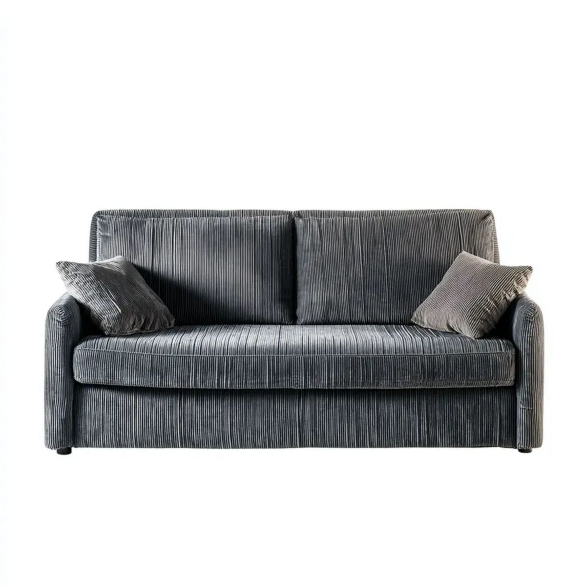 Sofa dwuosobowa z tkaniny sztruksowej, ciemnoszara, 160 x 90 x 85 cm